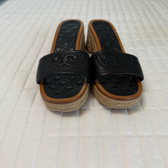Tory Burch Black Quilted Slide Sandals - Picture 12 of 12